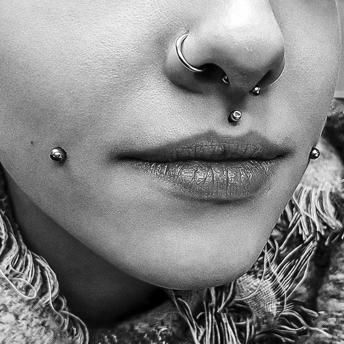 Cheek Septum Medusa Piercings