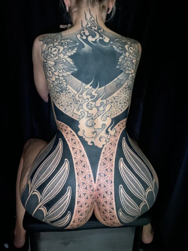 Blackwork Tattoo Backpiece