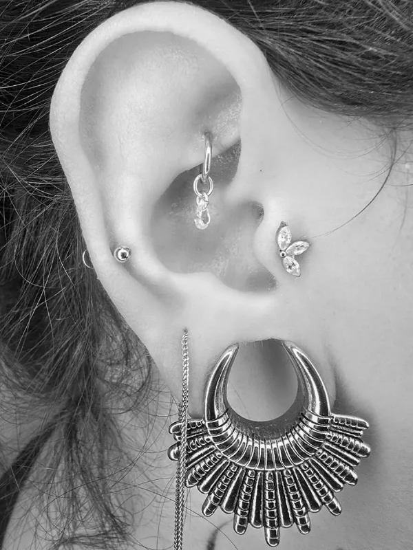 Rook Helix Tragus Tunnel Piercing