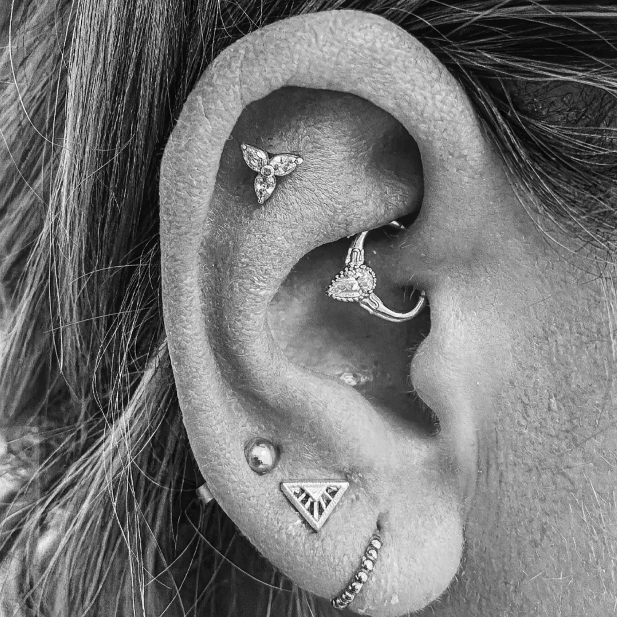 Helix Daith Lobe Piercings