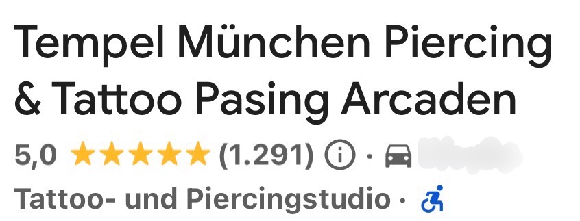 Tempel München Piercing Tattoo Bewertungen