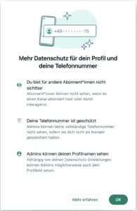 Datenschutz bei Whatsapp-Kanal von Tempel München