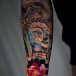 Buddhatattoo von Ova aus dem Tempel München