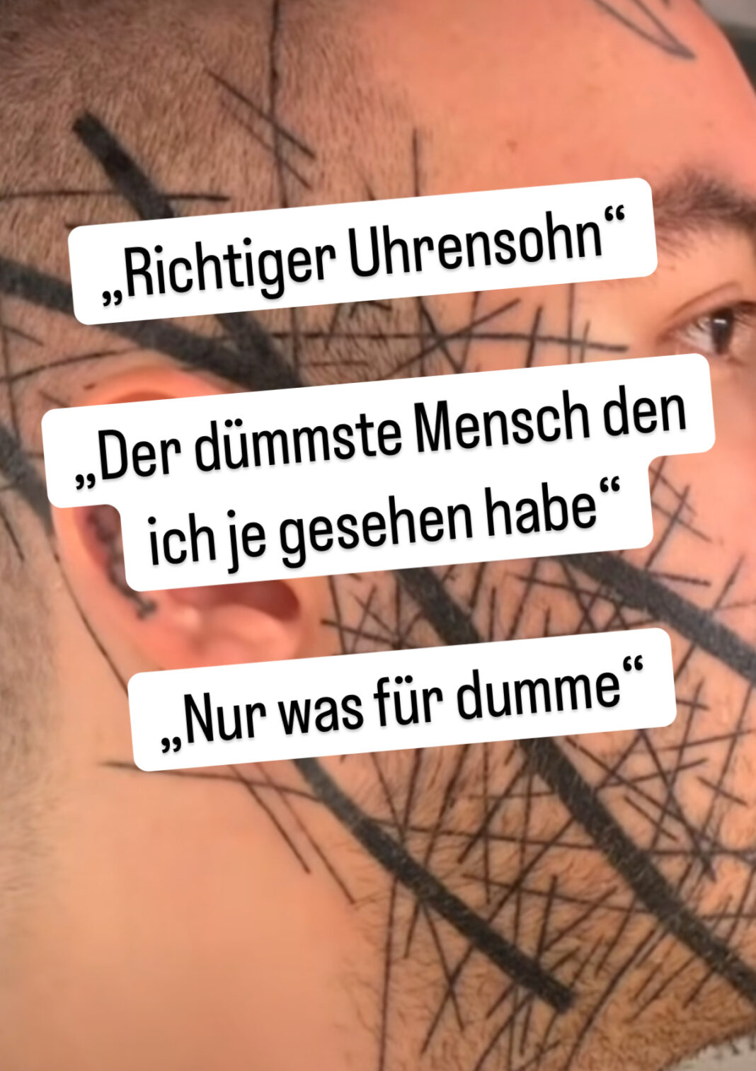 Beleidigung Gesichtstattoo