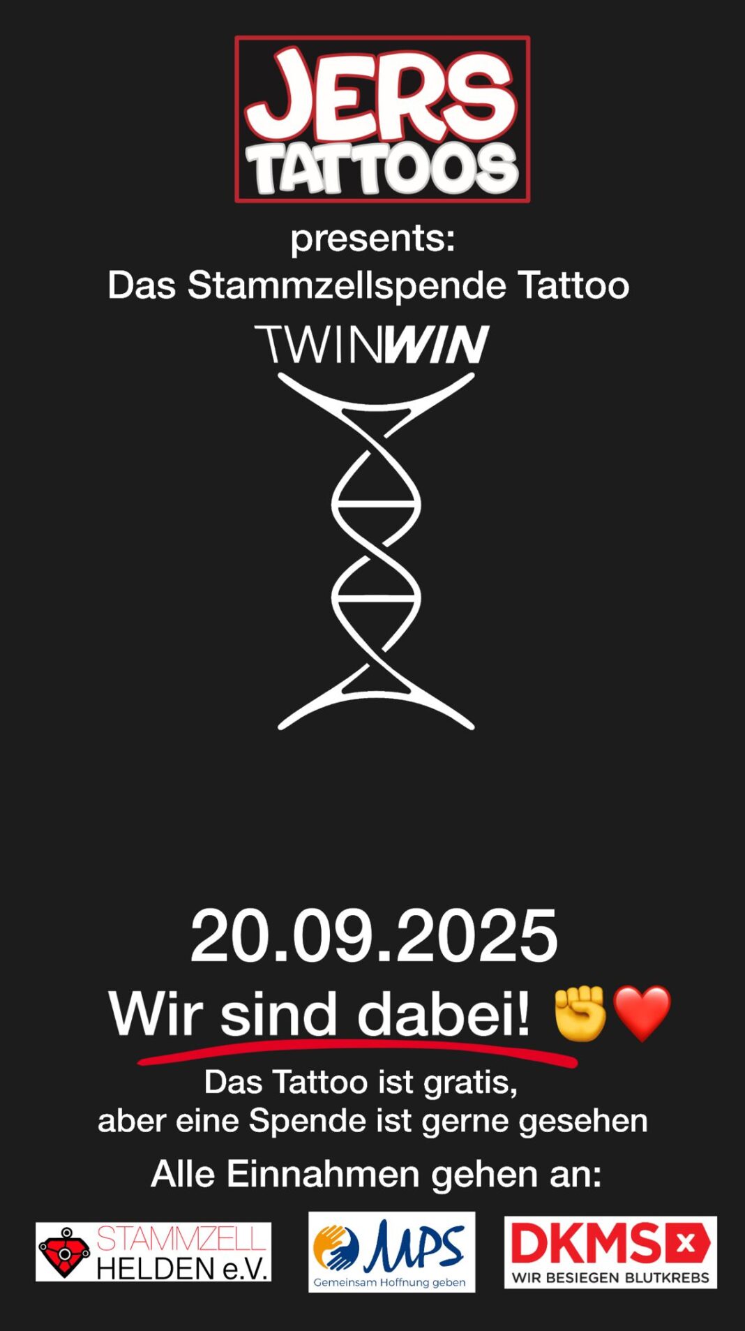 TwinWin Stammzellspende Tattoo