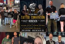 Tempel bei der Dream Ink München mit sechs Tattoo – Awards Dream Ink München Tempel Tattoo